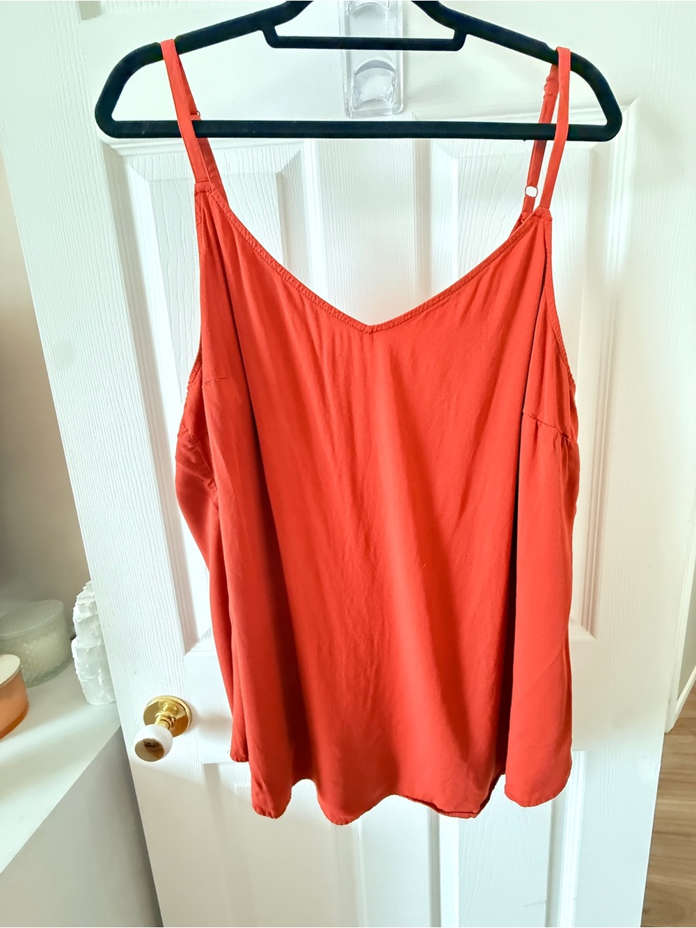 torrid Coral-Red V-Neck Adjustable Spaghetti Strap Camisole